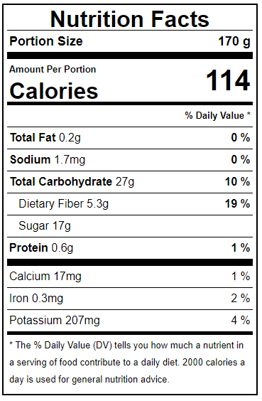 Bosc Pear Facts Label